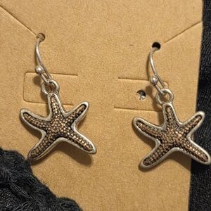 Two Tone Starfish Dangle Earrings